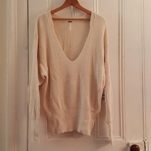 Free People Vanilla Oversized Sweater, Medium